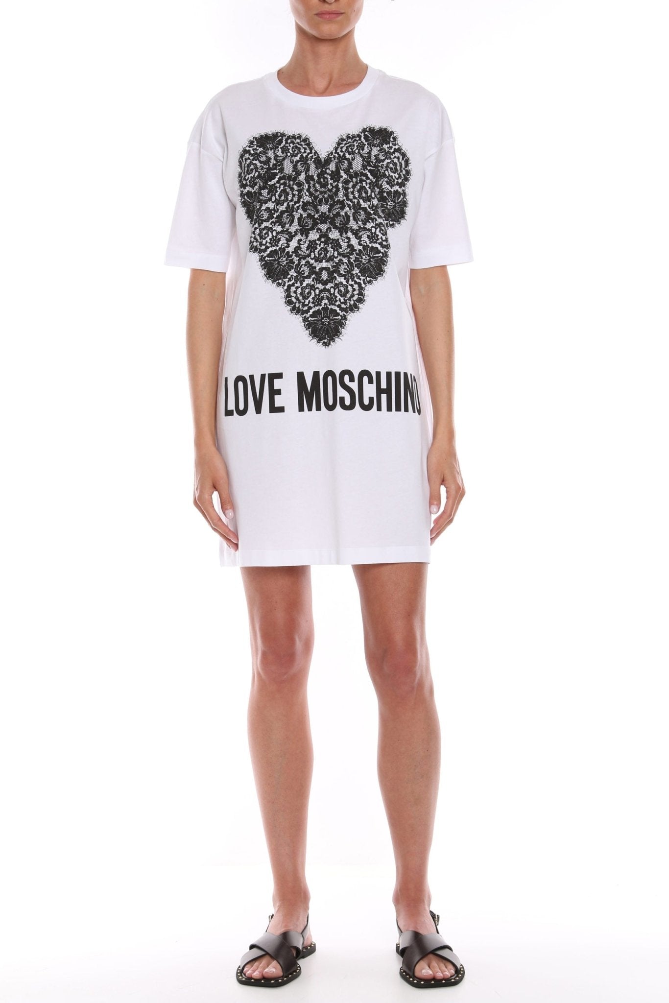 Love Moschino White Cotton Dress - Fizigo