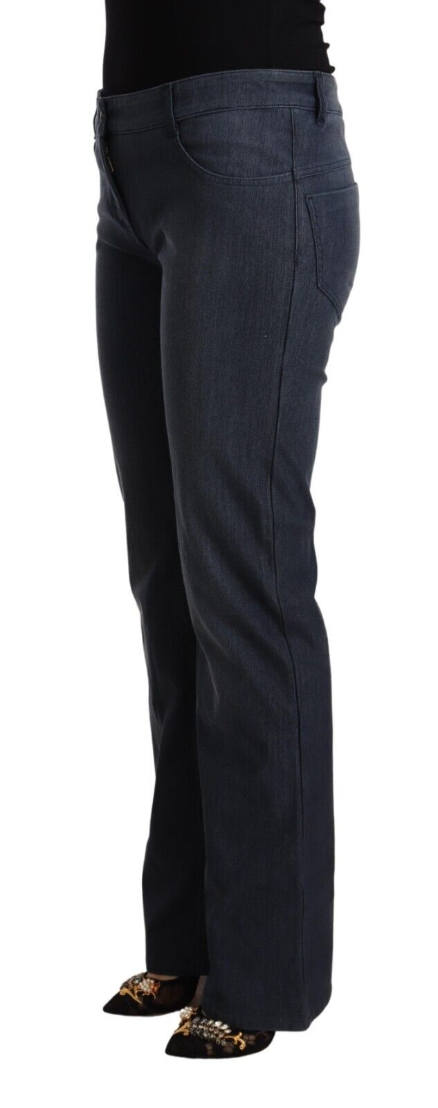 MARGHI LO' Dark Blue Cotton Straight Denim Jeans - Fizigo