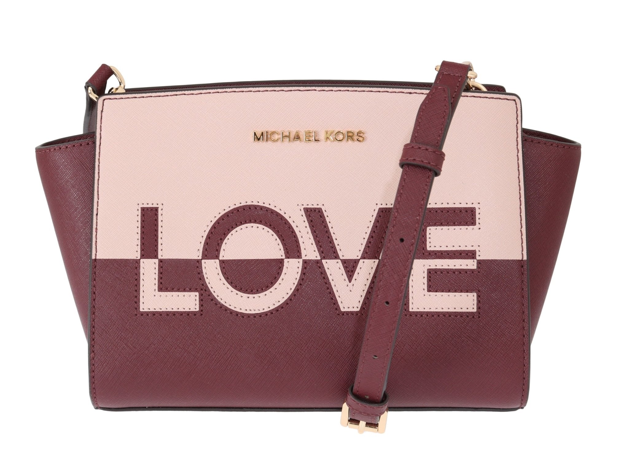 Michael Kors Bordeaux SELMA Leather Shoulder Bag - Fizigo