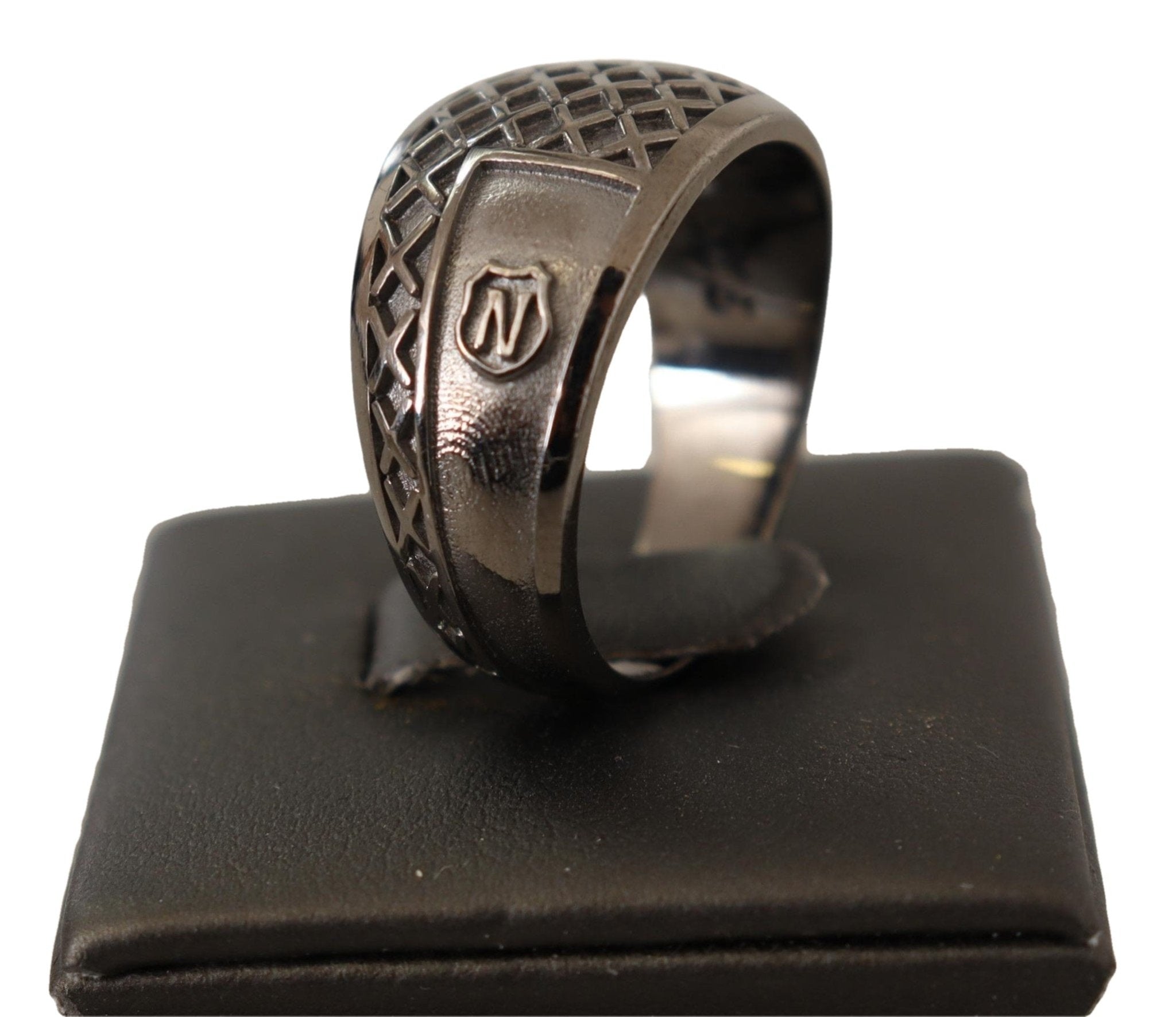 Nialaya Rhodium 925 Sterling Silver Mens Ring - Fizigo