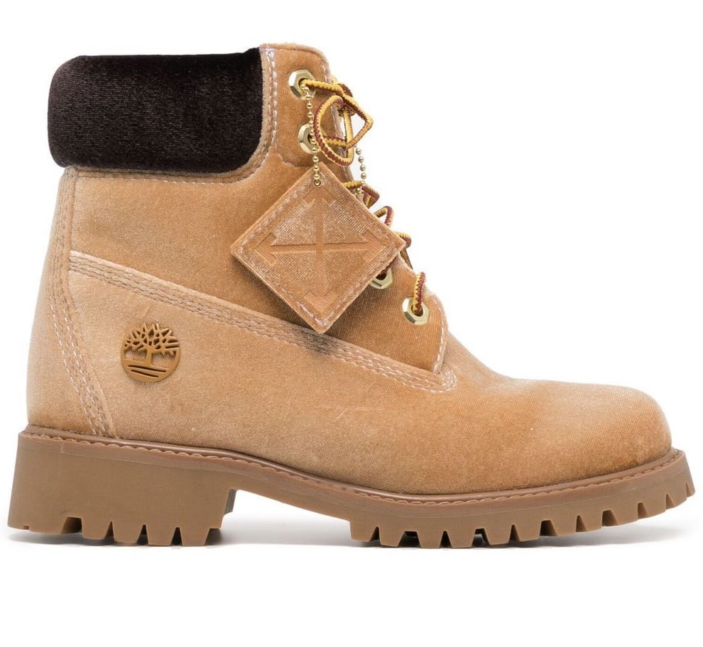 Off-White Beige Leather Boot - Fizigo