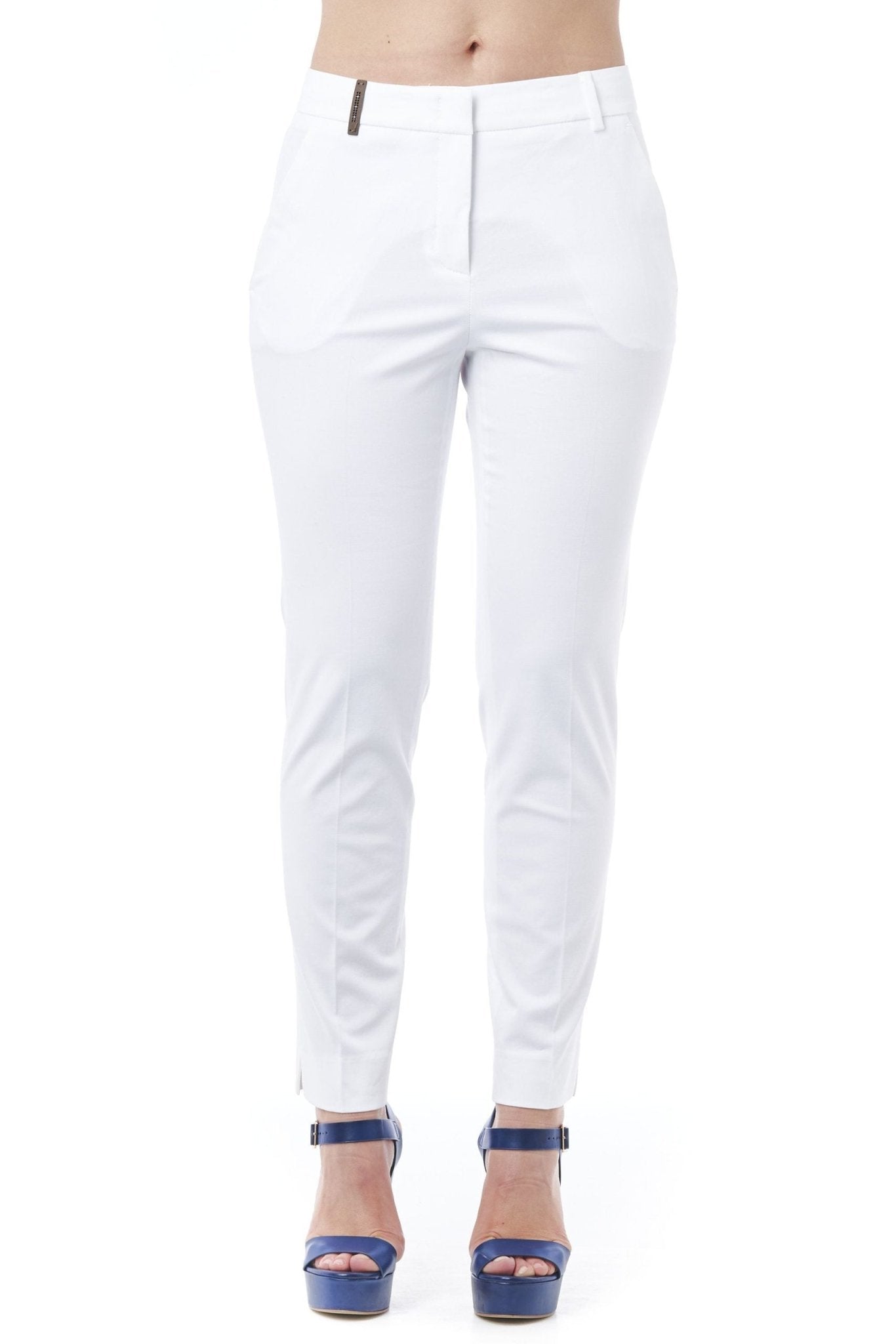Peserico White Cotton Jeans & Pant - Fizigo