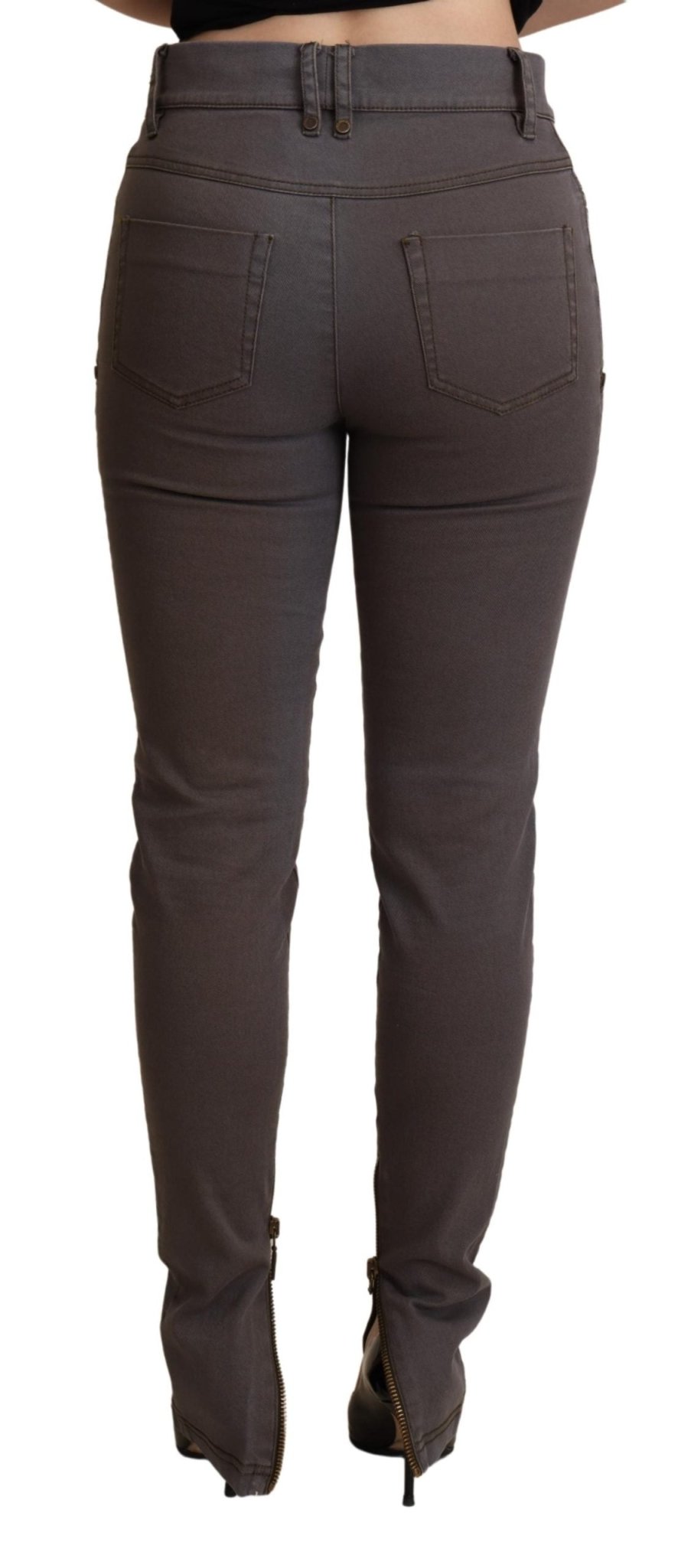 PLEIN SUD Brown Cotton Stretch Skinny Denim Jeans - Fizigo