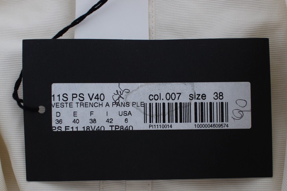 PLEIN SUD White Trench Coat Jacket - Fizigo