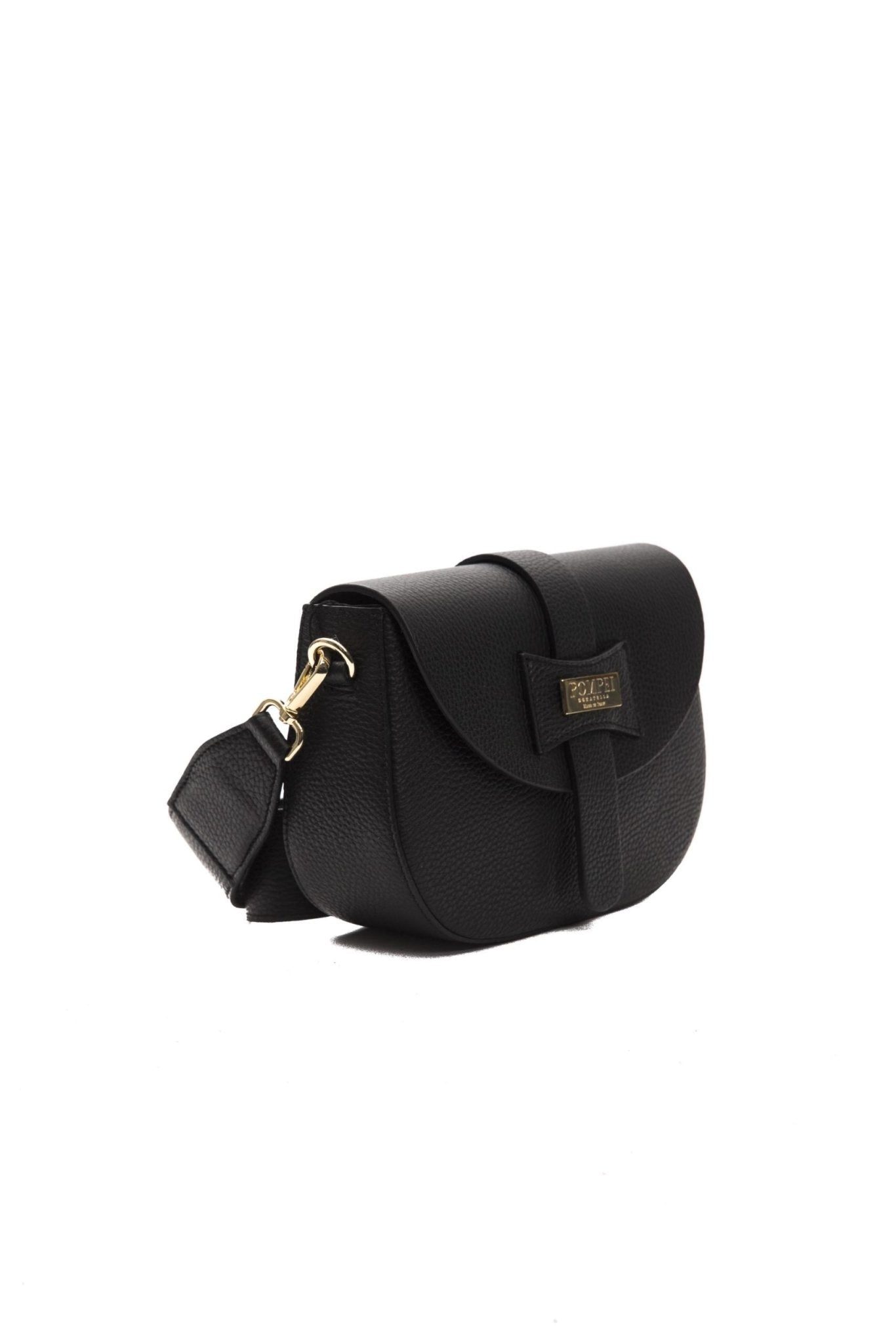 Pompei Donatella Black Leather Crossbody Bag - Fizigo