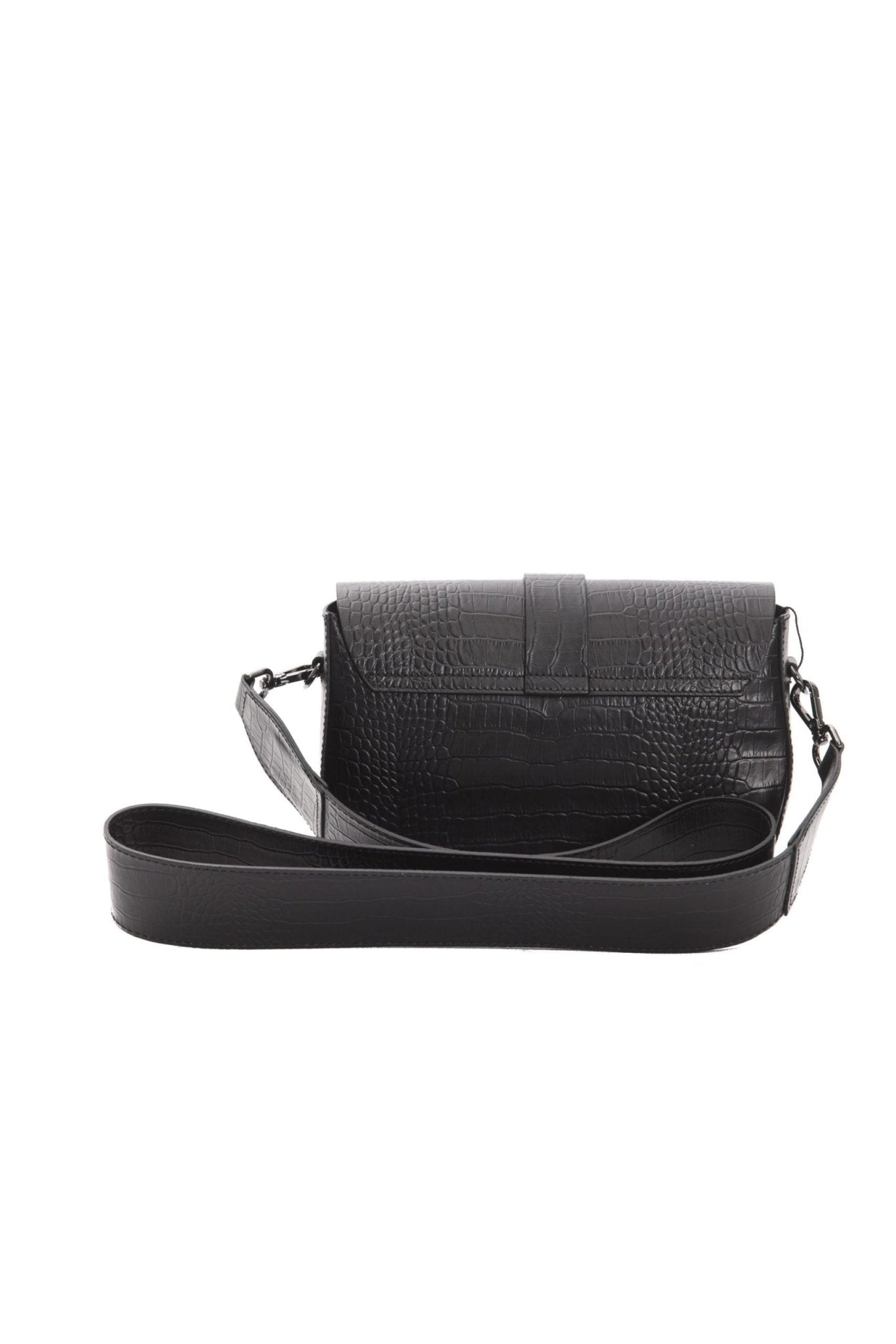 Pompei Donatella Black Leather Crossbody Bag - Fizigo