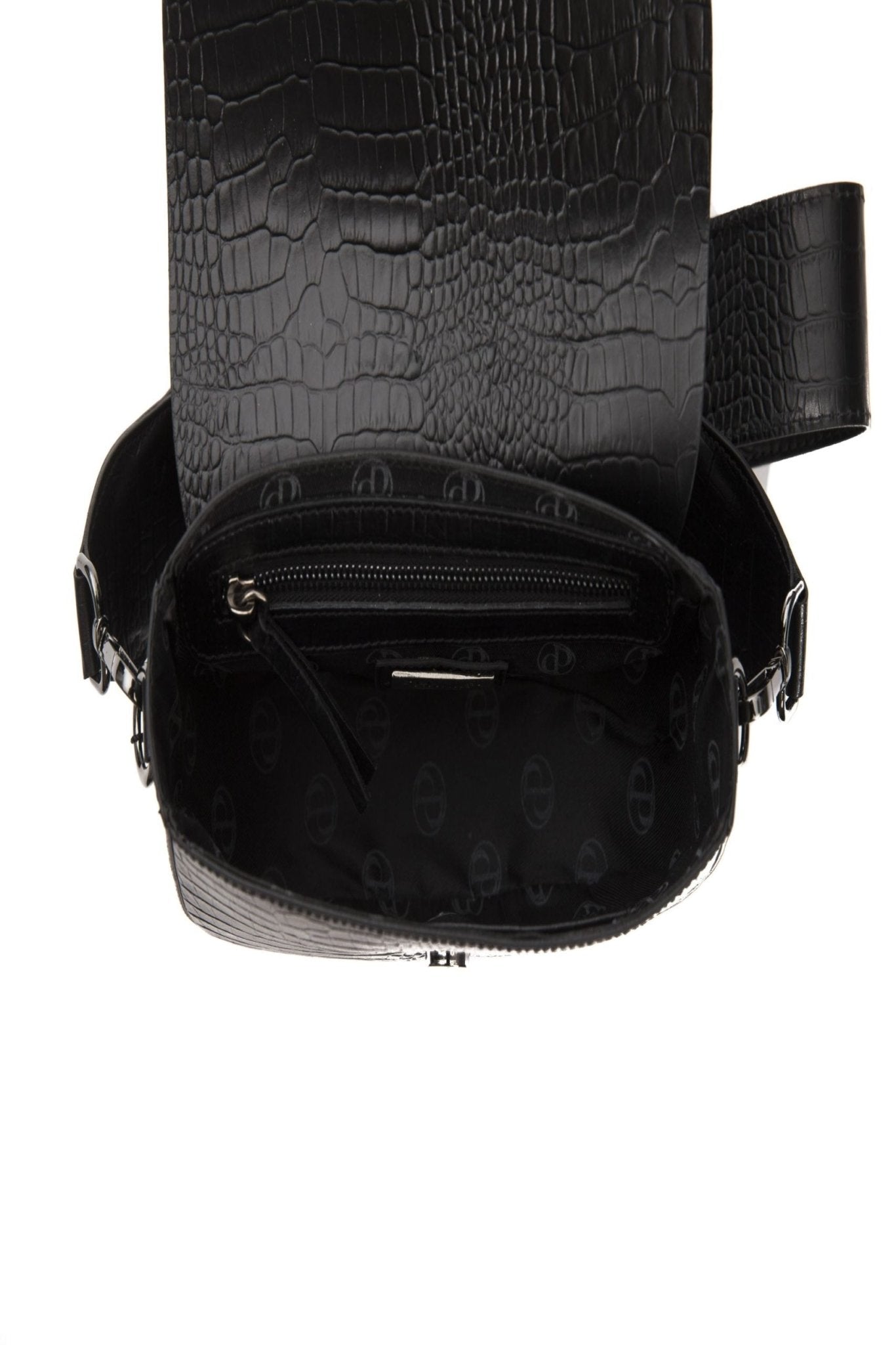 Pompei Donatella Black Leather Crossbody Bag - Fizigo