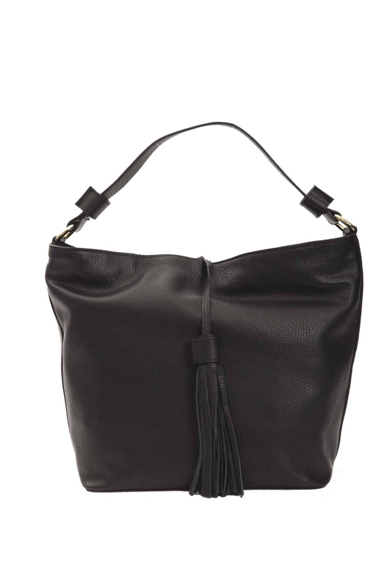 Pompei Donatella Black Leather Shoulder Bag - Fizigo