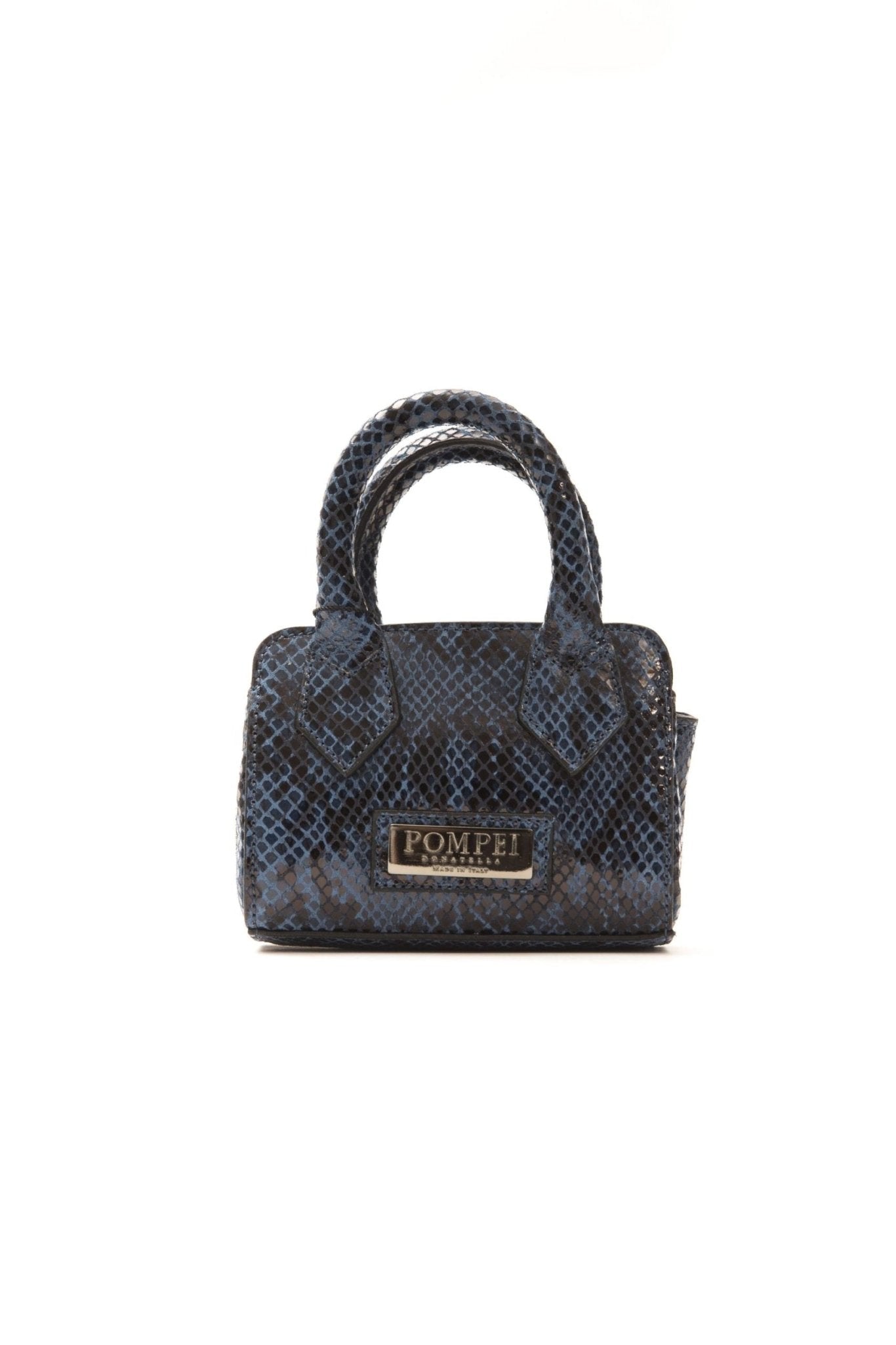 Pompei Donatella Blue Leather Handbag - Fizigo