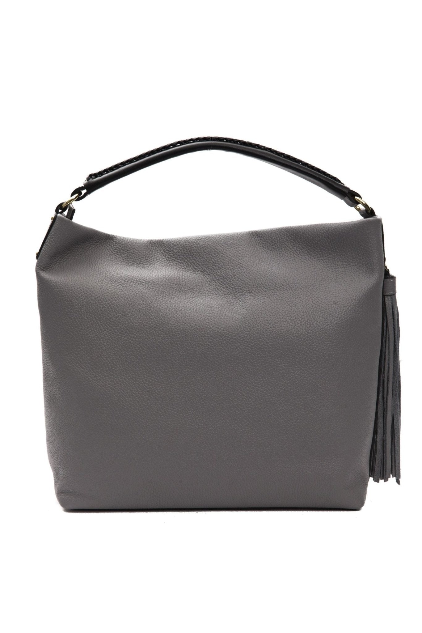 Pompei Donatella Gray Leather Shoulder Bag - Fizigo