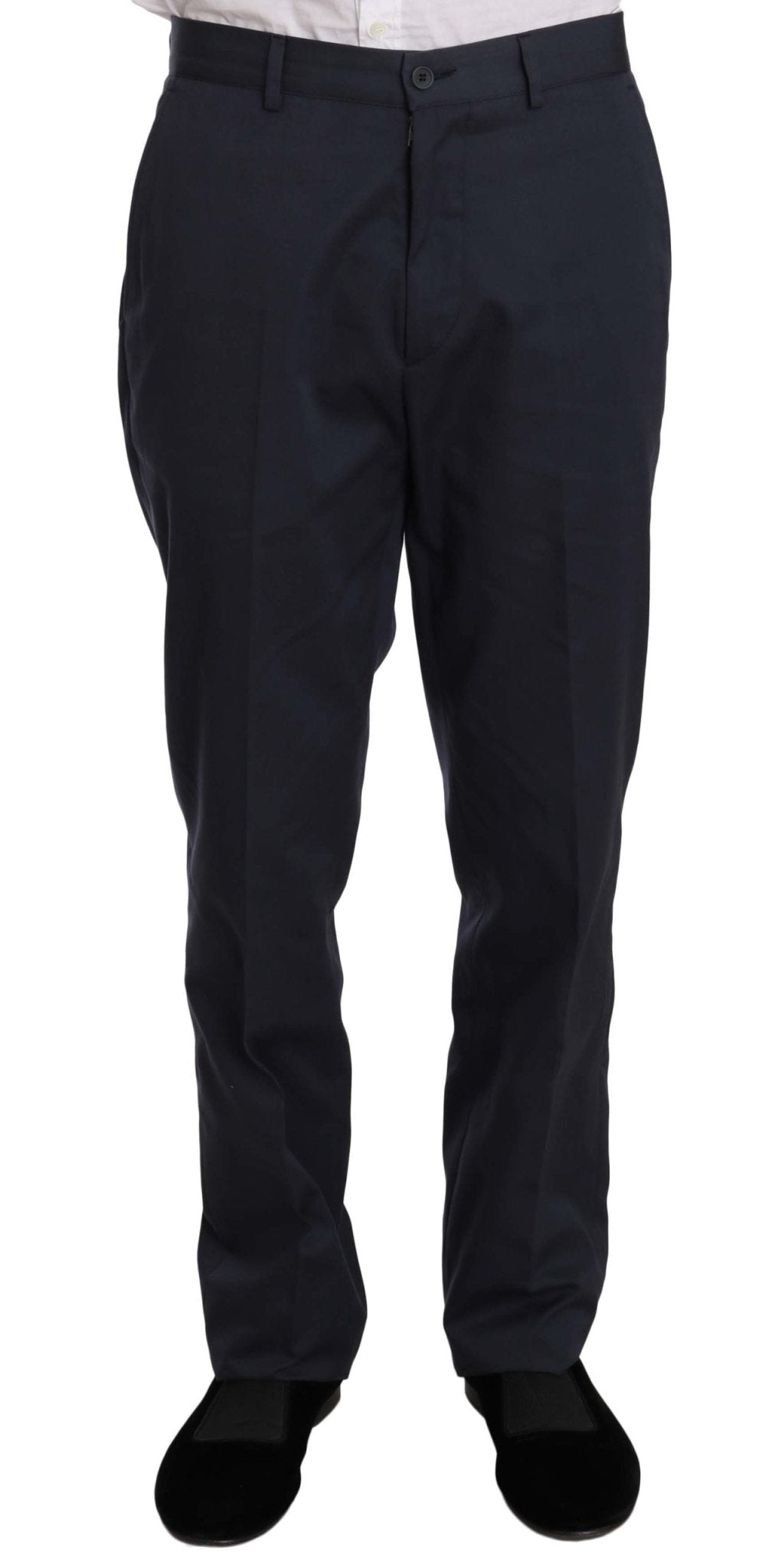 Romeo Gigli Two Piece 3 Button Cotton Blue Solid Suit - Fizigo
